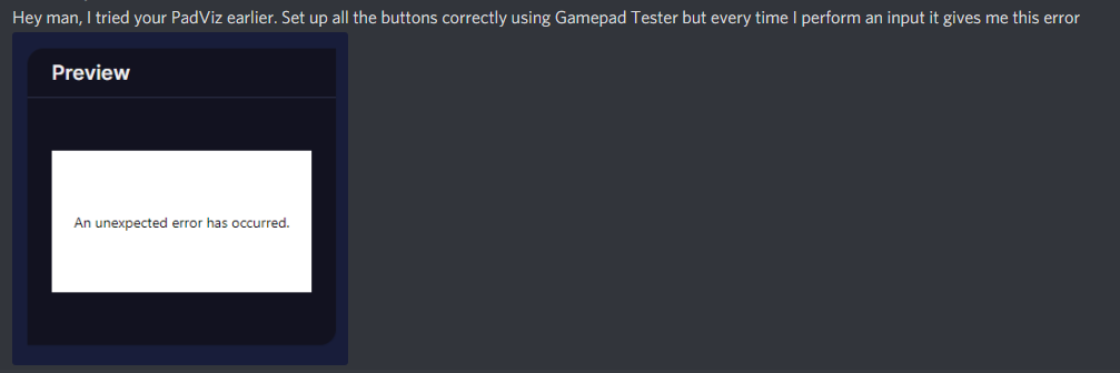 Screencap of a Discord message of a streamer reporting the random crash bug.