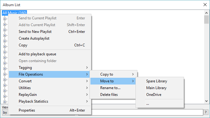 Moving tracks somewhere else in your system using FileOps.